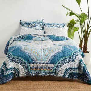 Anthropologie Blue and White Quilt